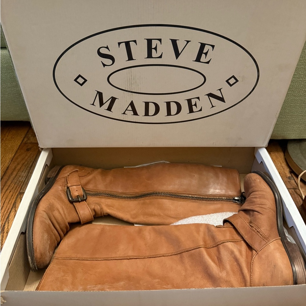 Steve Madden P-Lakke Cognac Lea Shoes Size 6.5